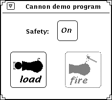 Image of an interface for loading and firing a cannon